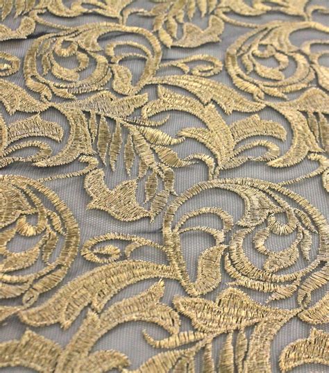 gold metallic embellished home decor fabric|Embellished Metallic Fabric Gold Scroll .